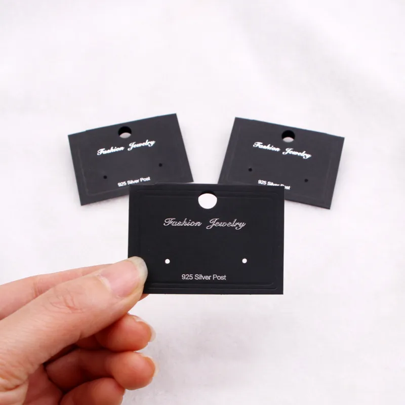 Black Earrings Display Card With Pre-Punched Holes For Diy Jewelry Accessories Packaging