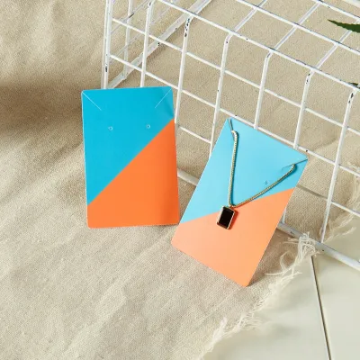 Dopamine Contrast Color Necklace Earrings Set Jewelry Packaging Paper Card