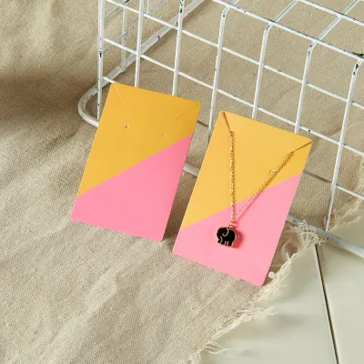 Dopamine Contrast Color Necklace Earrings Set Jewelry Packaging Paper Card