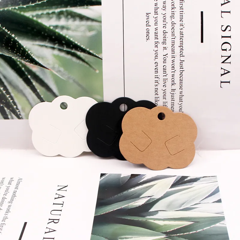 Tricolor Black White Brown Hairpin Rope Clip Packaging Cardboard Jewelry Paper Card 350G Kraft Bronzing For Hair Clip