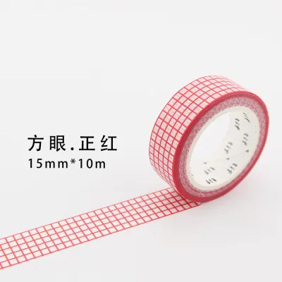 10m Plaid Washi Sticker Decorative Craft Paper Tape for Gift Wrapping and Tanabata