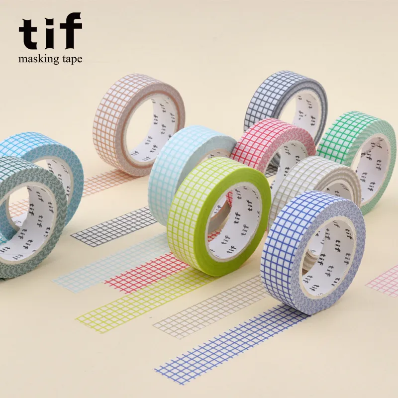 10m Plaid Washi Sticker Decorative Craft Paper Tape for Gift Wrapping and Tanabata