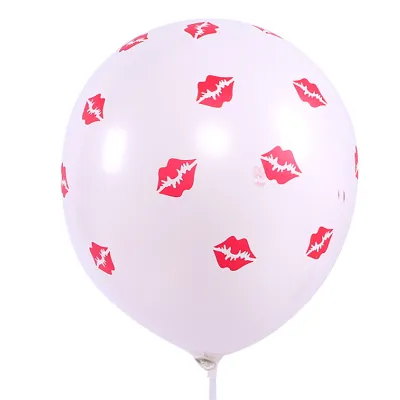 Valentine Day 12 Inch Thickened White Red Lip Print Balloon