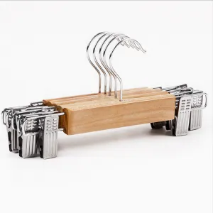 Log Color Solid Wood Pants Rack with Clips - Drying Type, Airfoil Shape, Pack of 300