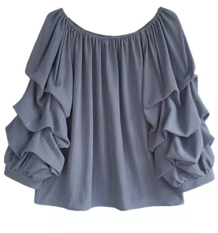 off shoulder chiffon blouse