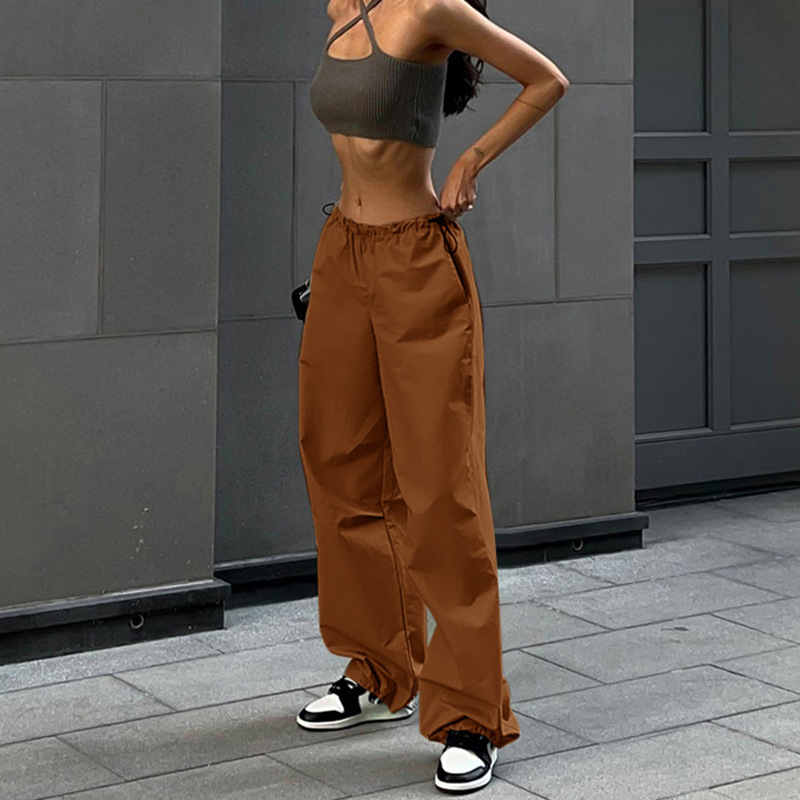 Wholesale Street Women Fashion Solid Color Drawstring Cargo
