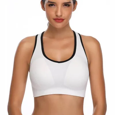 Women's Comfortable Shockproof Sports Bra with Simple Natural Style