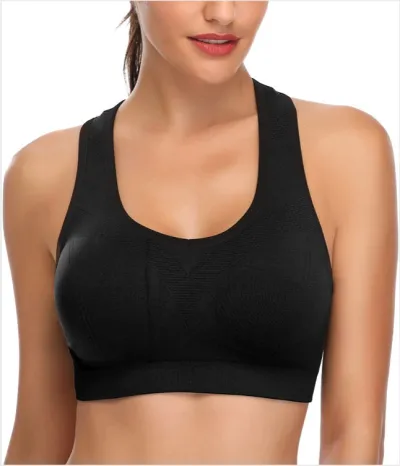 Women's Comfortable Shockproof Sports Bra with Simple Natural Style