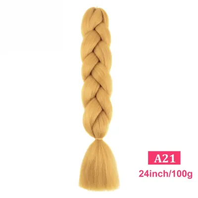 24Inch Multicolor Jumbo Crochet Braid Wig Long Horsetail Beauty Wig Simple High Temperature Wire