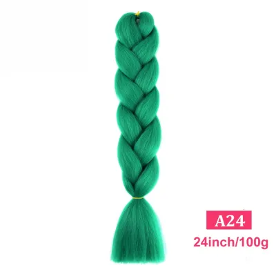 24Inch Multicolor Jumbo Crochet Braid Wig Long Horsetail Beauty Wig Simple High Temperature Wire