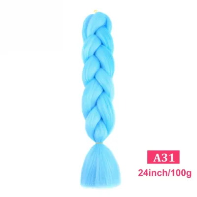 24Inch Multicolor Jumbo Crochet Braid Wig Long Horsetail Beauty Wig Simple High Temperature Wire