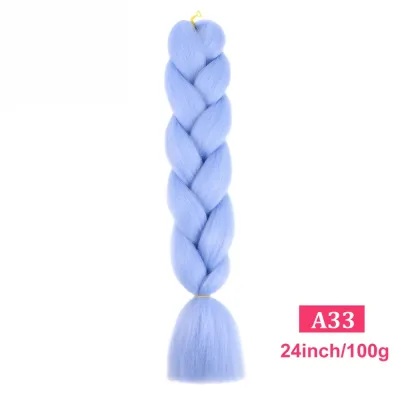 24Inch Multicolor Jumbo Crochet Braid Wig Long Horsetail Beauty Wig Simple High Temperature Wire