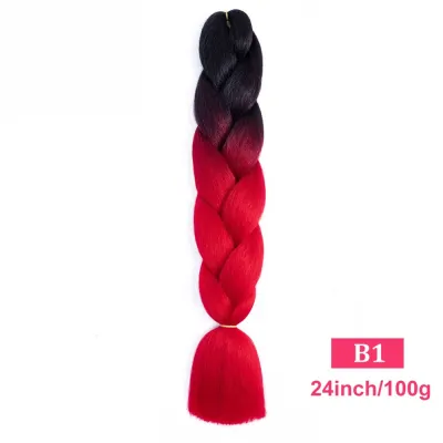 24Inch Multicolor Jumbo Crochet Braid Wig Long Horsetail Beauty Wig Simple High Temperature Wire