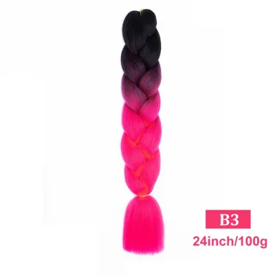 24Inch Multicolor Jumbo Crochet Braid Wig Long Horsetail Beauty Wig Simple High Temperature Wire