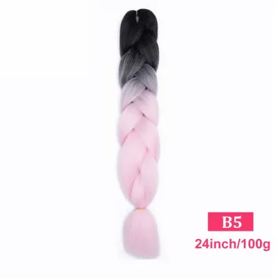24Inch Multicolor Jumbo Crochet Braid Wig Long Horsetail Beauty Wig Simple High Temperature Wire