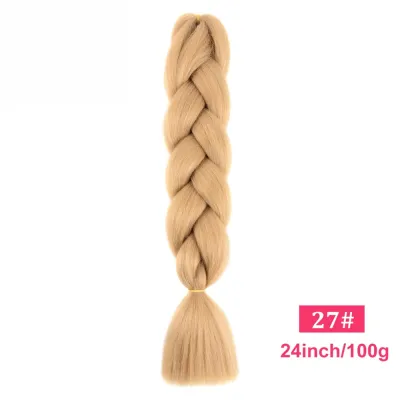 24Inch Multicolor Jumbo Crochet Braid Wig Long Horsetail Beauty Wig Simple High Temperature Wire