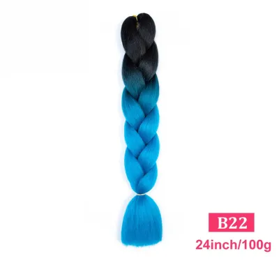 24Inch Multicolor Jumbo Crochet Braid Wig Long Horsetail Beauty Wig Simple High Temperature Wire