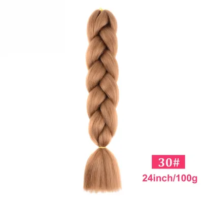 24Inch Multicolor Jumbo Crochet Braid Wig Long Horsetail Beauty Wig Simple High Temperature Wire