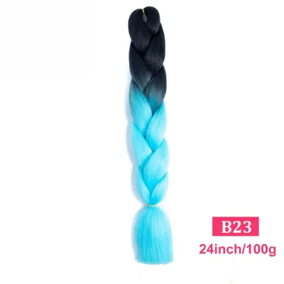 24Inch Multicolor Jumbo Crochet Braid Wig Long Horsetail Beauty Wig Simple High Temperature Wire