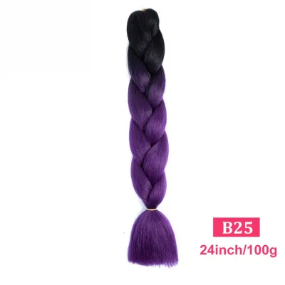24Inch Multicolor Jumbo Crochet Braid Wig Long Horsetail Beauty Wig Simple High Temperature Wire