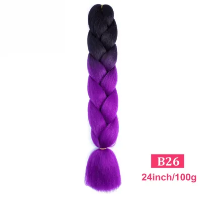 24Inch Multicolor Jumbo Crochet Braid Wig Long Horsetail Beauty Wig Simple High Temperature Wire