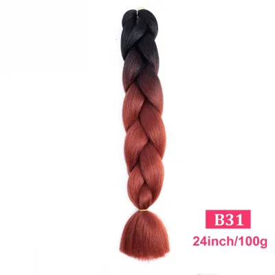 24Inch Multicolor Jumbo Crochet Braid Wig Long Horsetail Beauty Wig Simple High Temperature Wire