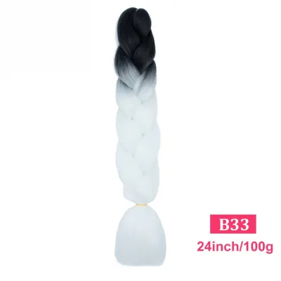 24Inch Multicolor Jumbo Crochet Braid Wig Long Horsetail Beauty Wig Simple High Temperature Wire