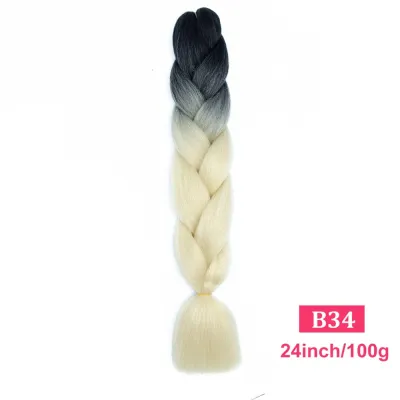 24Inch Multicolor Jumbo Crochet Braid Wig Long Horsetail Beauty Wig Simple High Temperature Wire