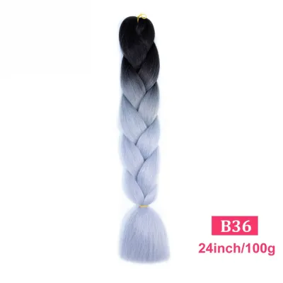 24Inch Multicolor Jumbo Crochet Braid Wig Long Horsetail Beauty Wig Simple High Temperature Wire