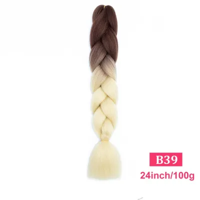 24Inch Multicolor Jumbo Crochet Braid Wig Long Horsetail Beauty Wig Simple High Temperature Wire