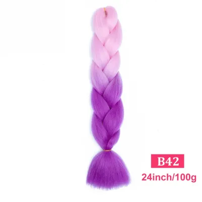 24Inch Multicolor Jumbo Crochet Braid Wig Long Horsetail Beauty Wig Simple High Temperature Wire