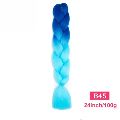 24Inch Multicolor Jumbo Crochet Braid Wig Long Horsetail Beauty Wig Simple High Temperature Wire