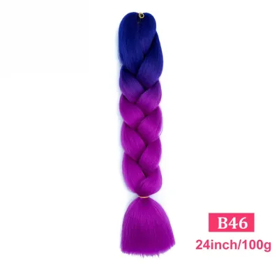 24Inch Multicolor Jumbo Crochet Braid Wig Long Horsetail Beauty Wig Simple High Temperature Wire