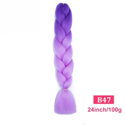 24Inch Multicolor Jumbo Crochet Braid Wig Long Horsetail Beauty Wig Simple High Temperature Wire