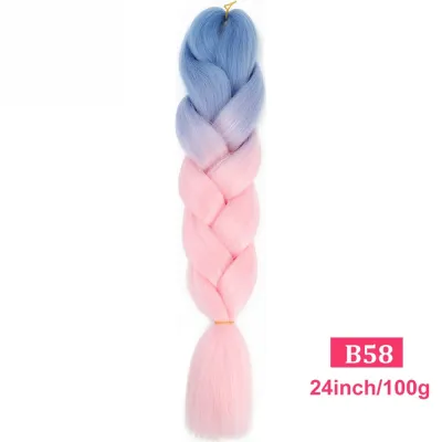 24Inch Multicolor Jumbo Crochet Braid Wig Long Horsetail Beauty Wig Simple High Temperature Wire