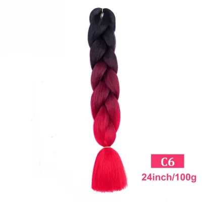 24Inch Multicolor Jumbo Crochet Braid Wig Long Horsetail Beauty Wig Simple High Temperature Wire