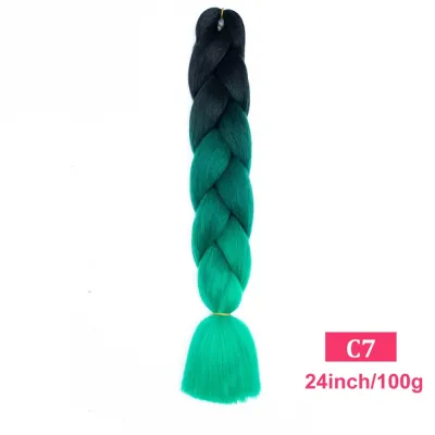 24Inch Multicolor Jumbo Crochet Braid Wig Long Horsetail Beauty Wig Simple High Temperature Wire