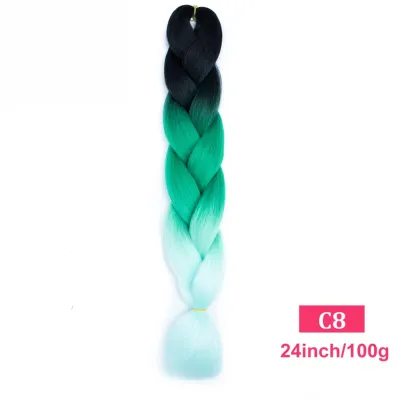 24Inch Multicolor Jumbo Crochet Braid Wig Long Horsetail Beauty Wig Simple High Temperature Wire