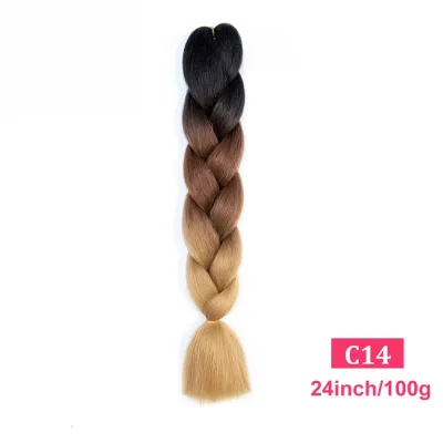 24Inch Multicolor Jumbo Crochet Braid Wig Long Horsetail Beauty Wig Simple High Temperature Wire