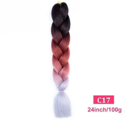 24Inch Multicolor Jumbo Crochet Braid Wig Long Horsetail Beauty Wig Simple High Temperature Wire