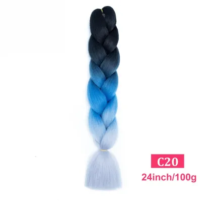 24Inch Multicolor Jumbo Crochet Braid Wig Long Horsetail Beauty Wig Simple High Temperature Wire