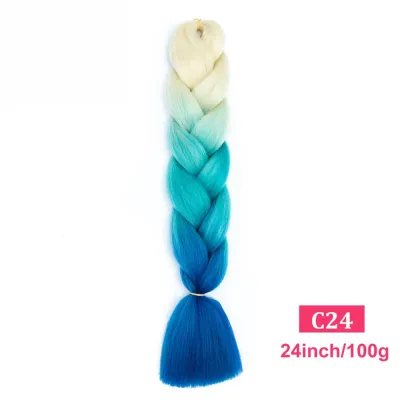 24Inch Multicolor Jumbo Crochet Braid Wig Long Horsetail Beauty Wig Simple High Temperature Wire