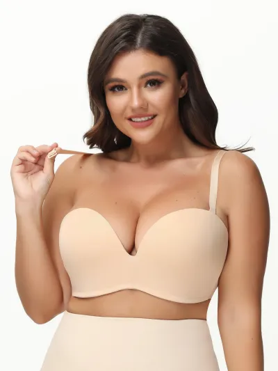 Women Plus Size Sexy Strapless Bra Without Steel Ring