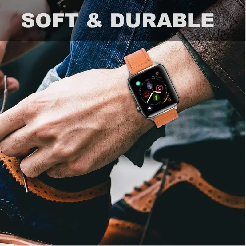 Men's PU Soft Leather Apple Watch Band