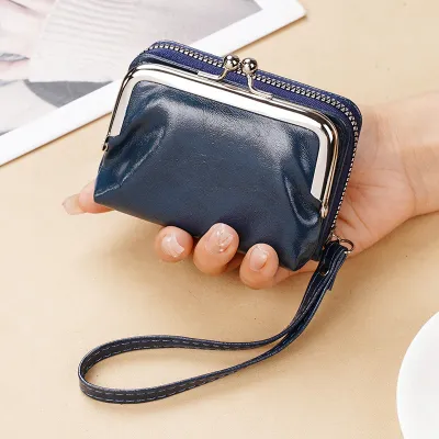 Women Simple Multi-Card Buckle PU Leather Wallet for Everyday Use