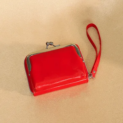 Women Simple Multi-Card Buckle PU Leather Wallet for Everyday Use