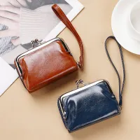 Simple Two-Layer Solid Color Women Zipper Coin Wallet