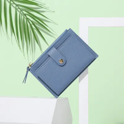 Women Fashion PU Leather Square Zipper Wallet Solid Color Urban Simplicity