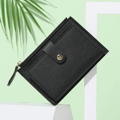 Women Fashion PU Leather Square Zipper Wallet Solid Color Urban Simplicity
