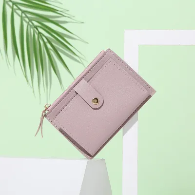 Women Fashion PU Leather Square Zipper Wallet Solid Color Urban Simplicity